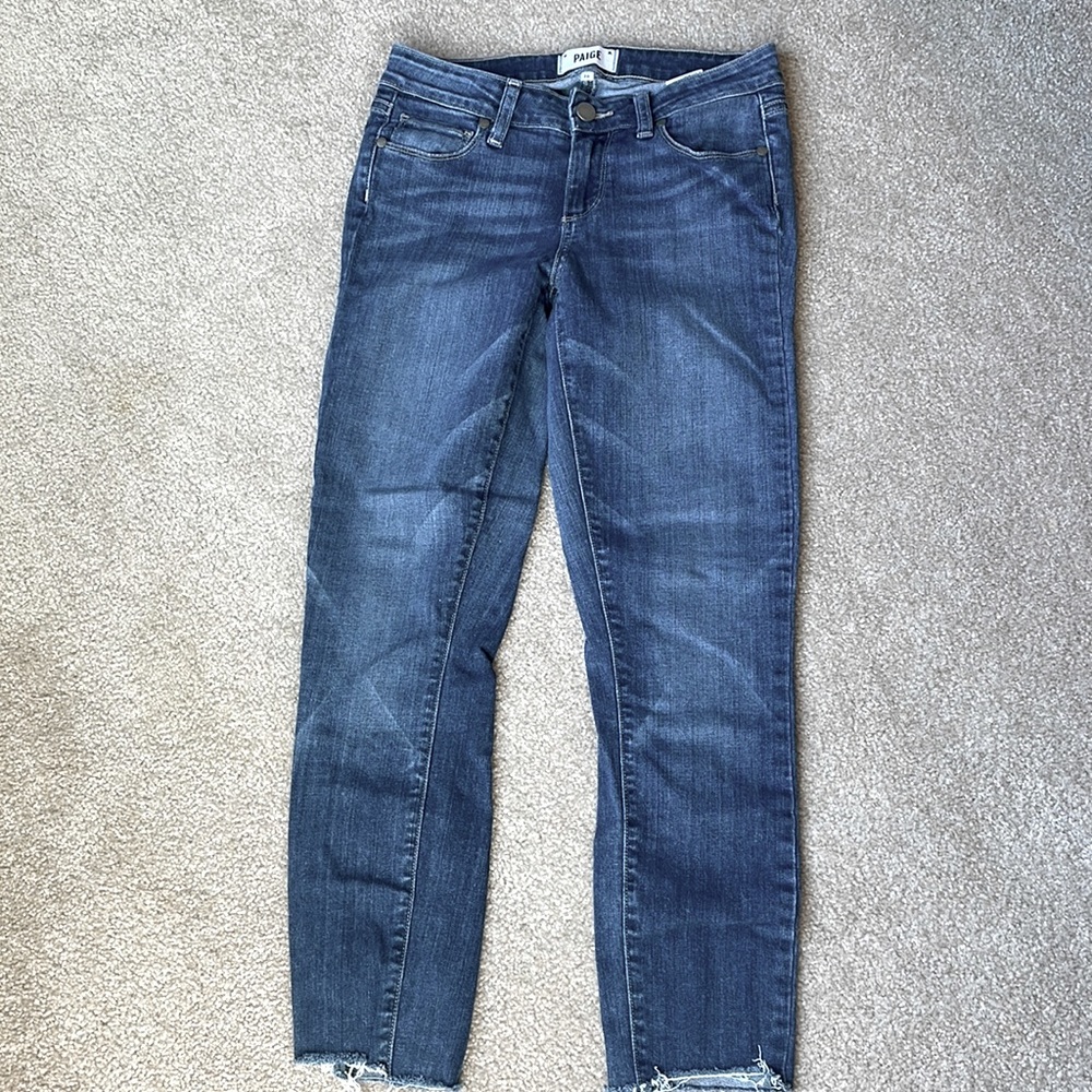 Paige verdugo ankle jeans with raw hem